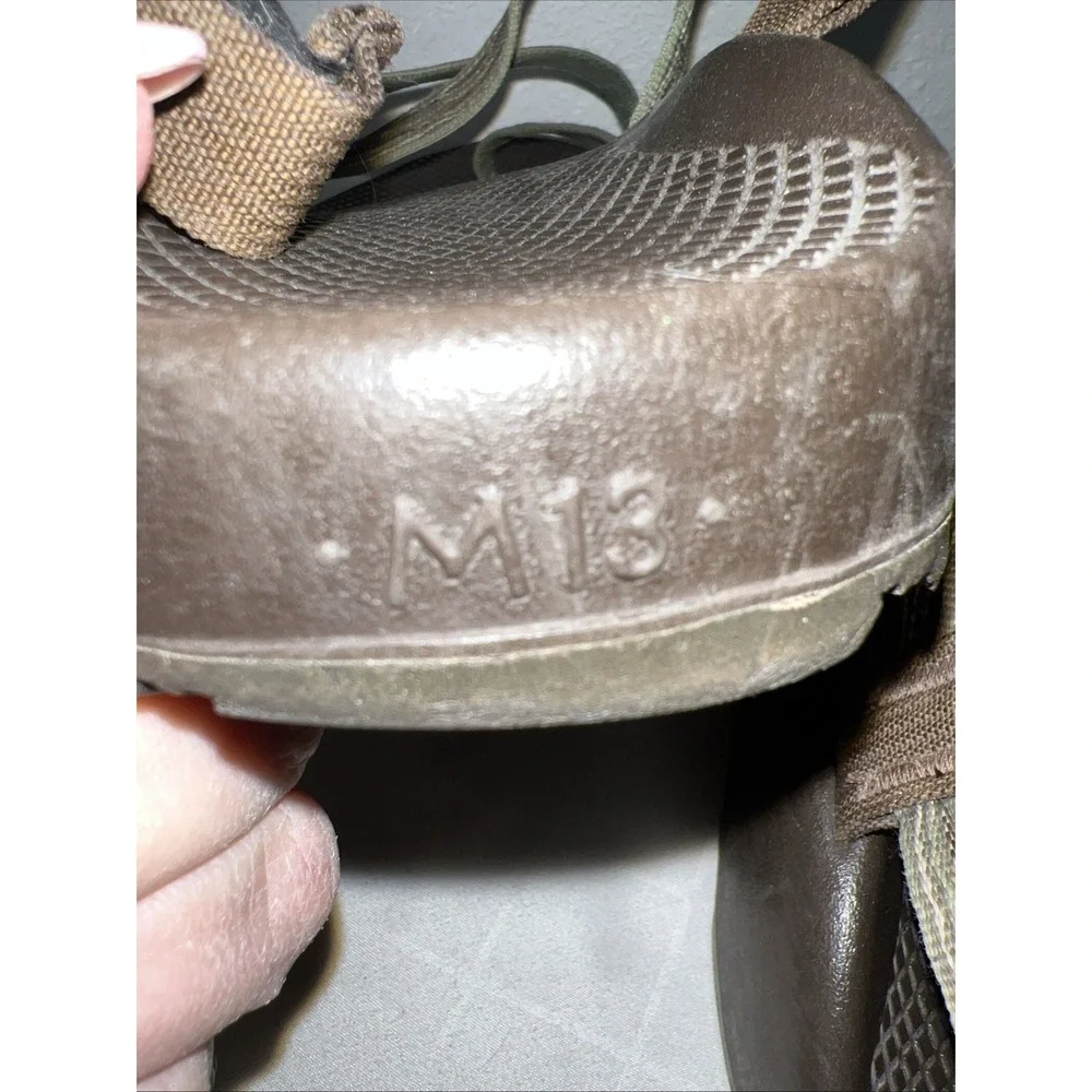 CHACO‎ Z Cloud Brown Green Vibram Sole Sport Toe Loop Sandals Sz 13 Adjustable